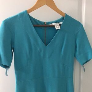 DVF teal blue midi dress